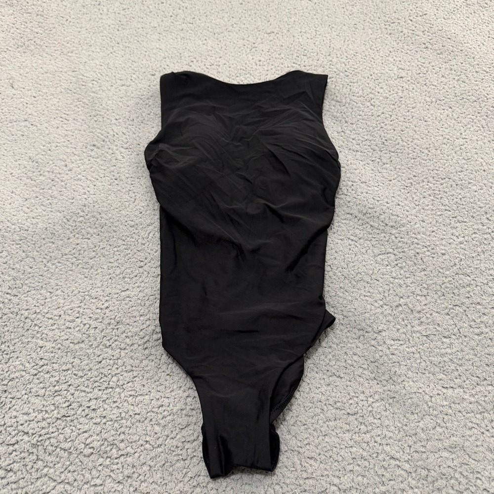 Lululemon One Piece Swimsuit Women Size 2 Black High Neck Open Back